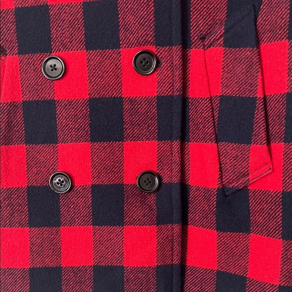 Like New! J. Crew Wool Blend Buffalo Check Peacoat Red and Blue in Size 2 - Picture 6 of 16